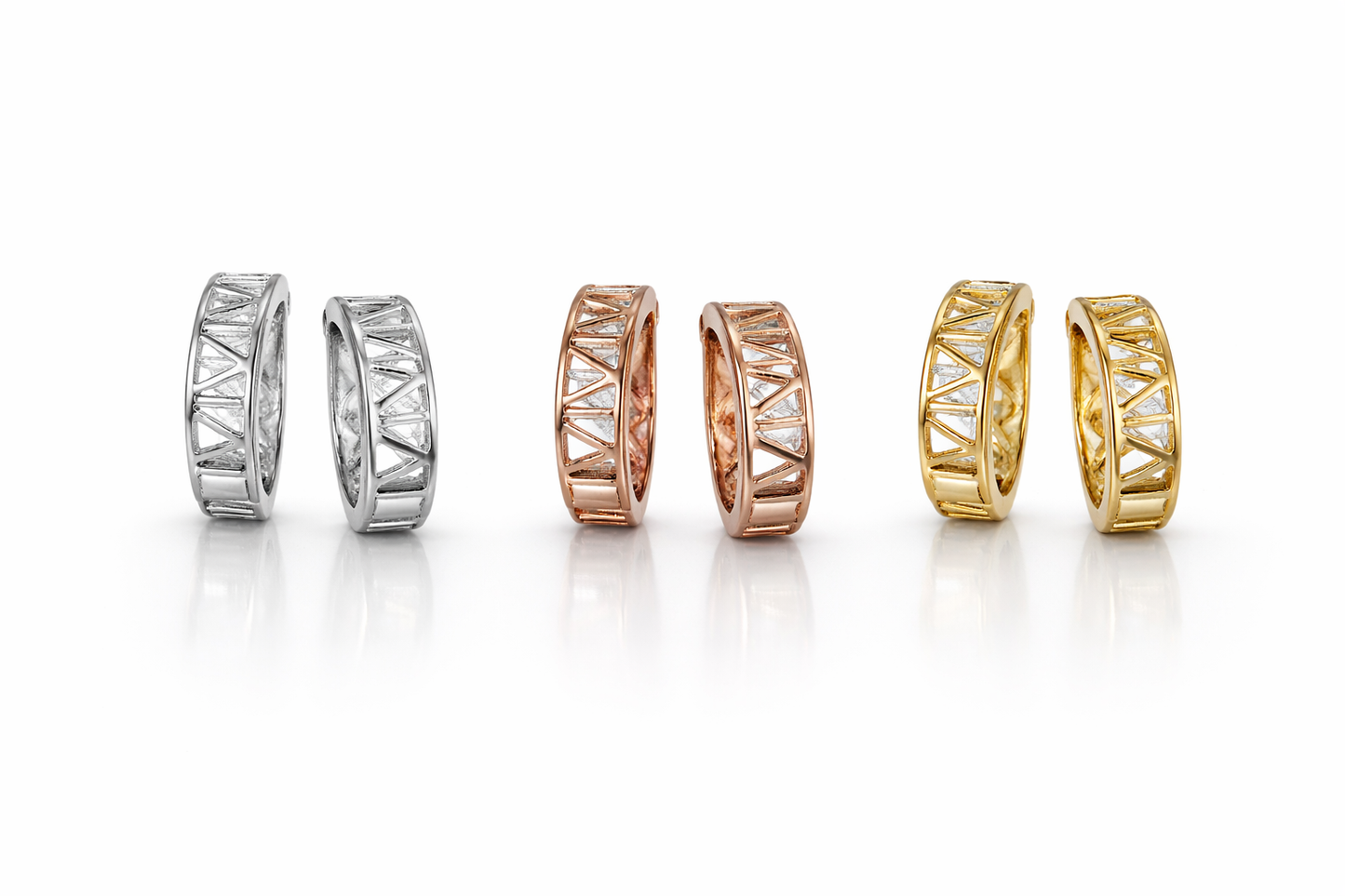 Eterna Roman Huggie Hoops