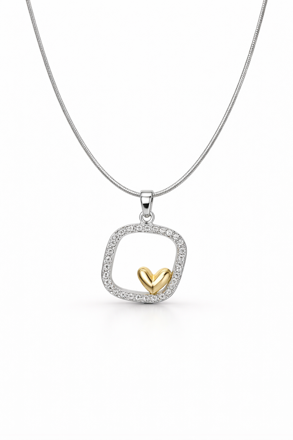 Golden Heart Halo Necklace