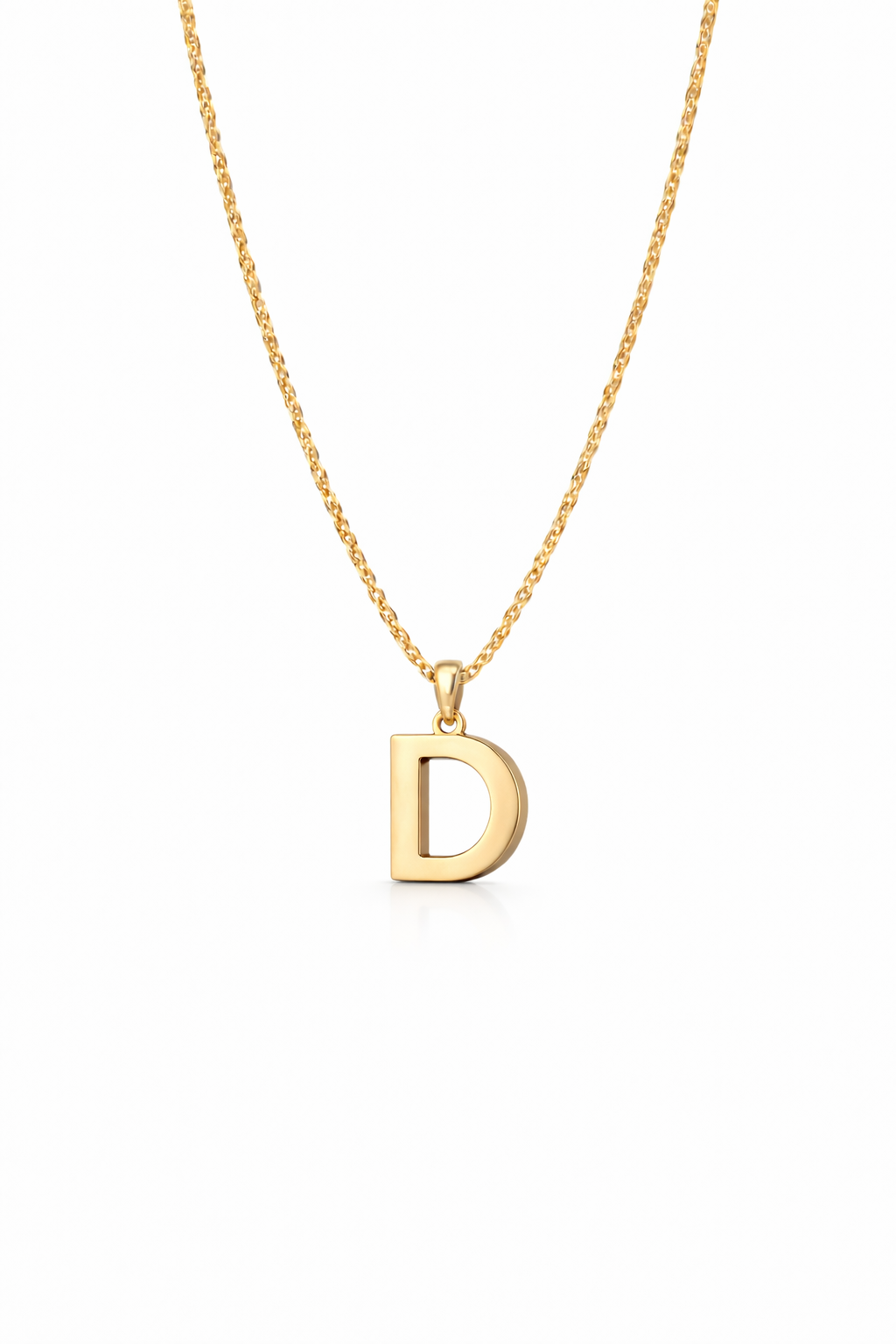 Golden Initial “D” Pendant Necklace
