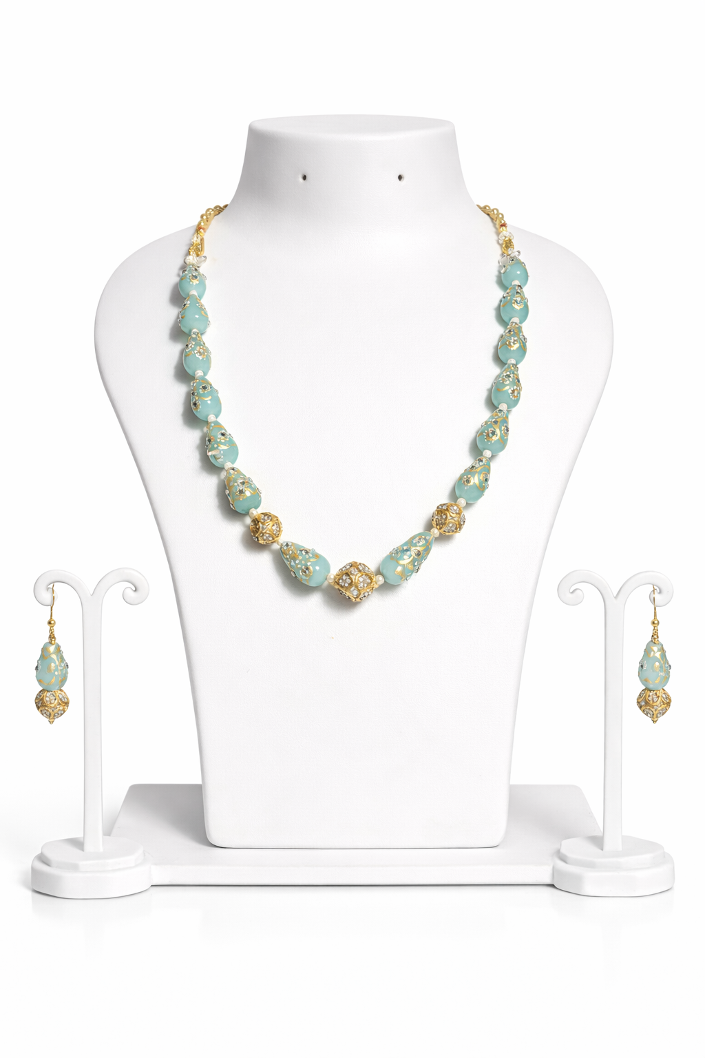 Aqua Pearl Accent Mala