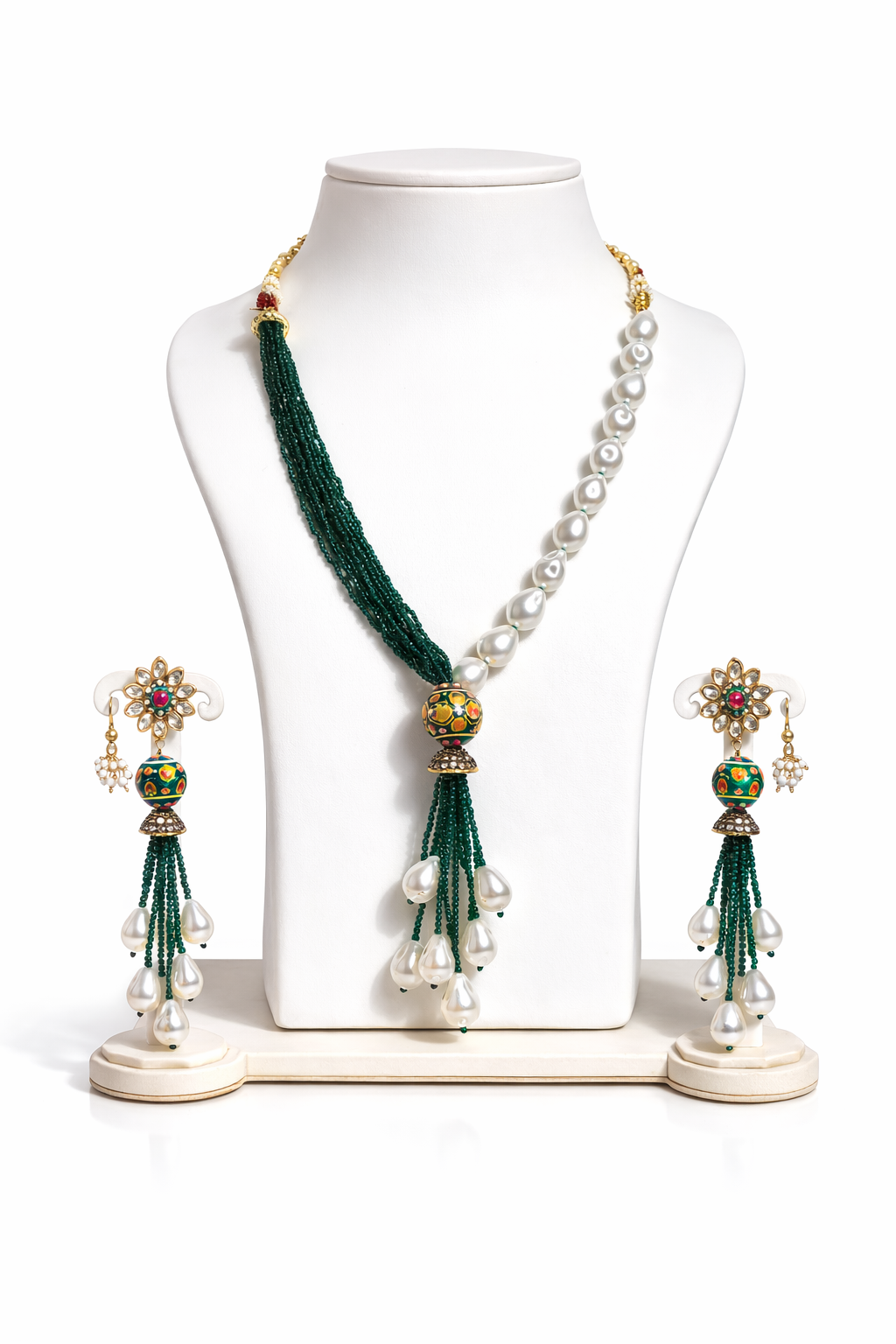 Pearl & Emerald Festive Mala
