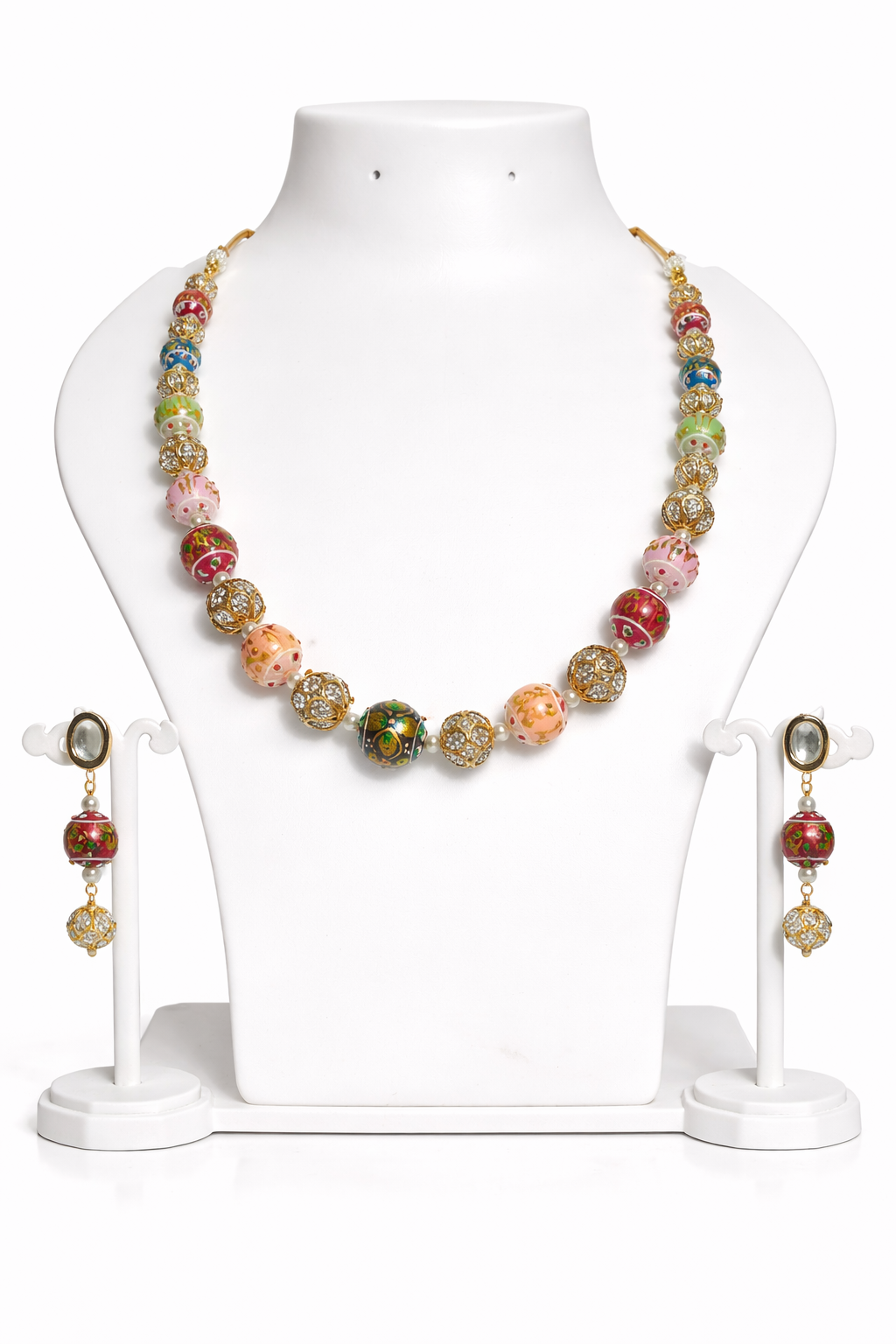 Rangriti Polki Bead Necklace Set