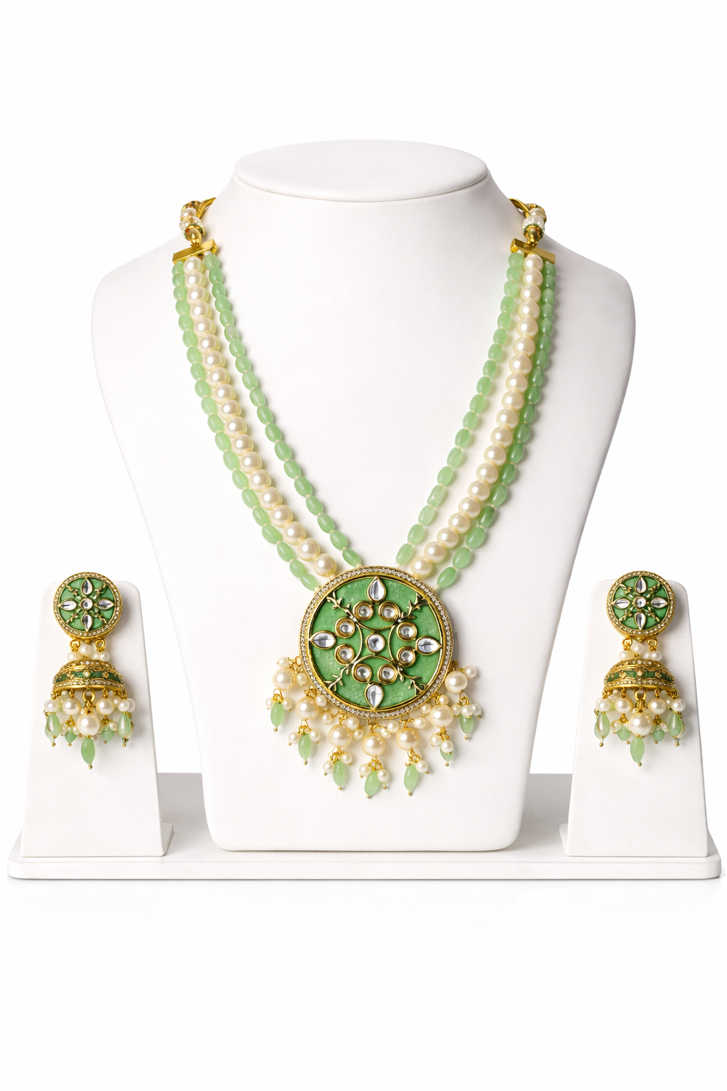Mint Pearl Medallion Set