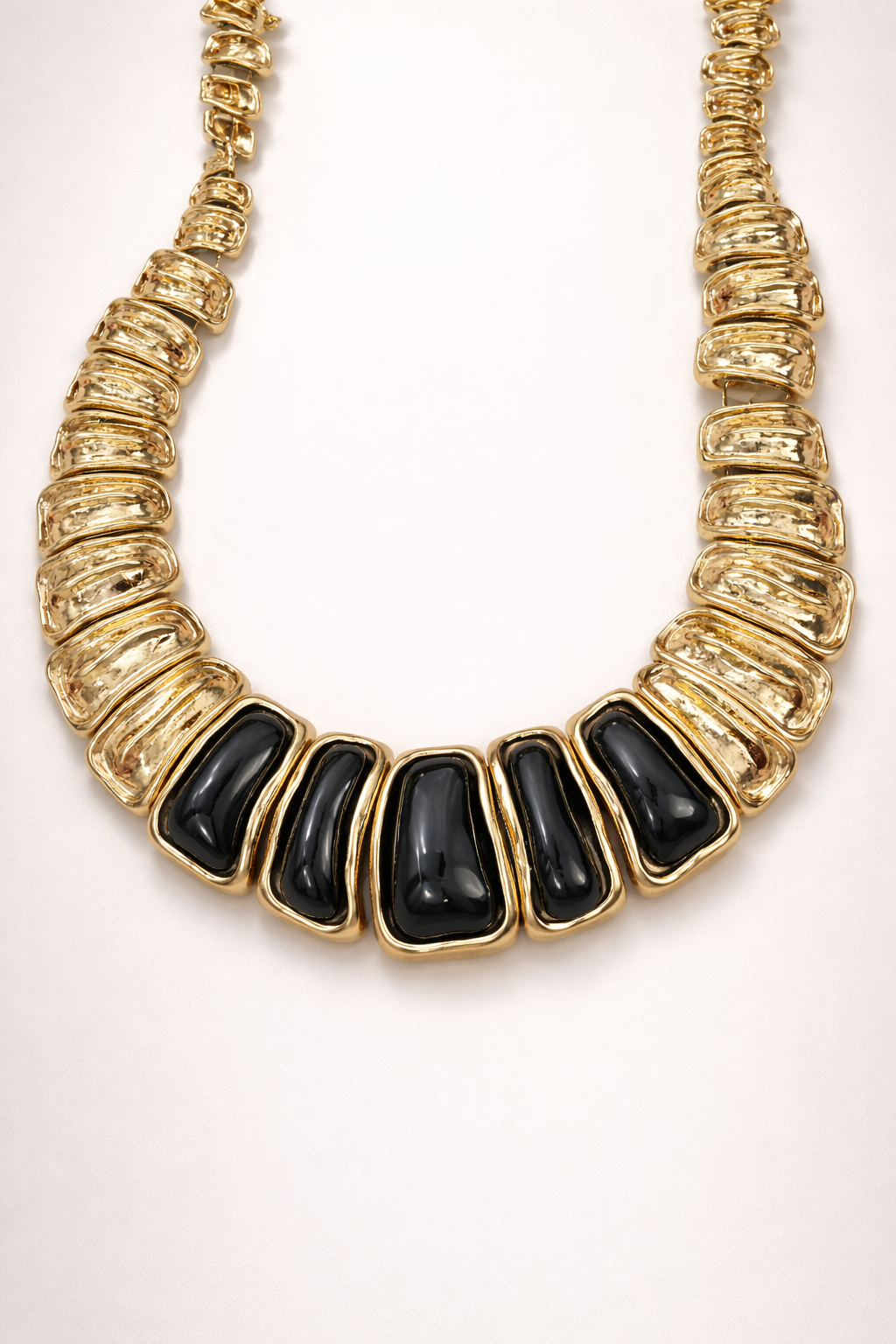 Obsidian Sculpted Statement Necklace