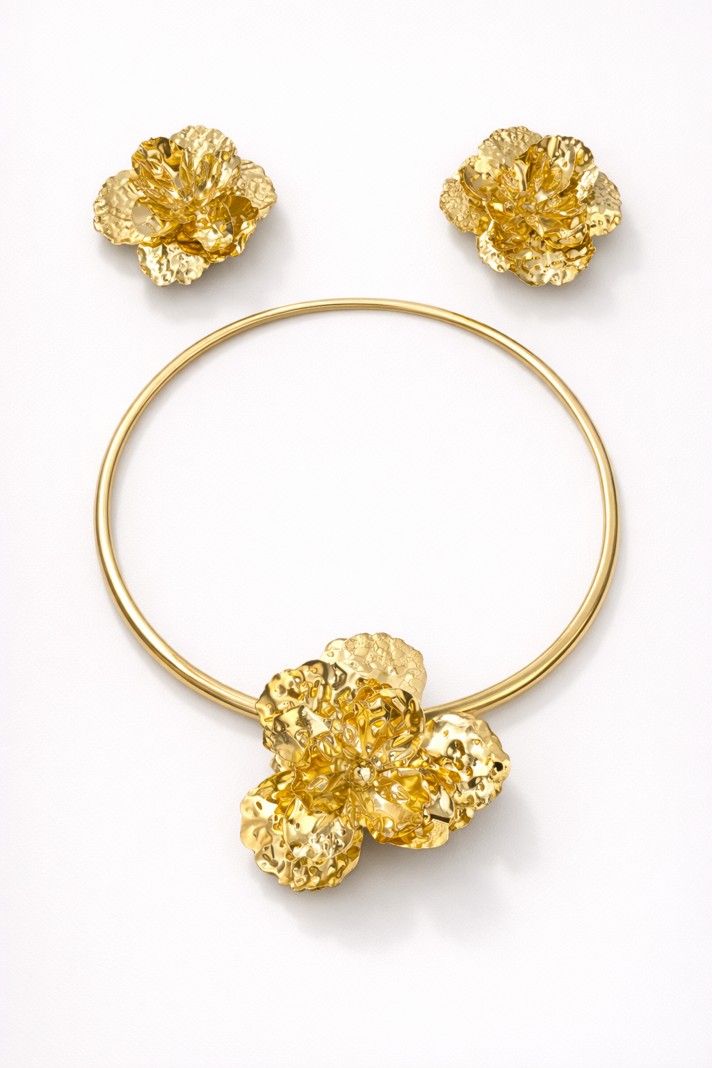 Golden Bloom Necklace & Earrings Set