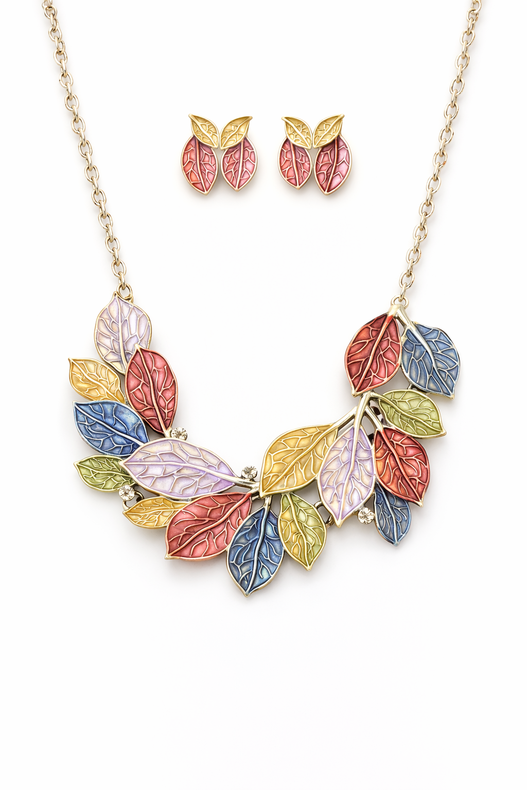 Autumn Leaf Necklace & Earrings Set