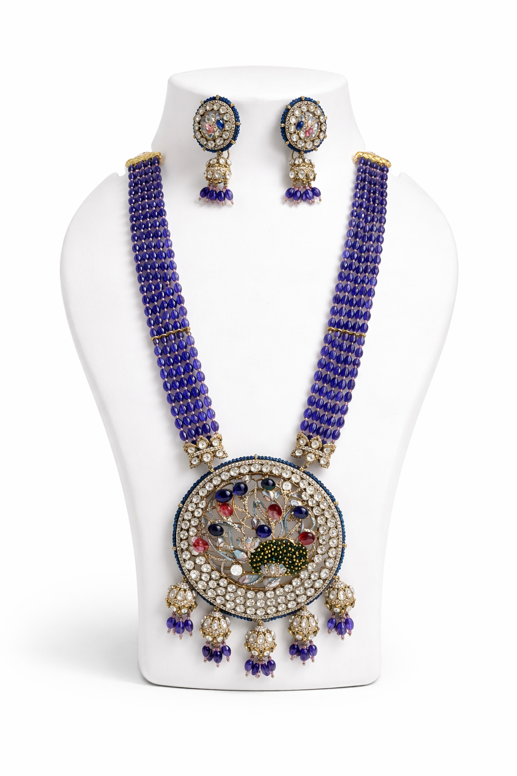 Noor Peacock Heritage Long Necklace Set