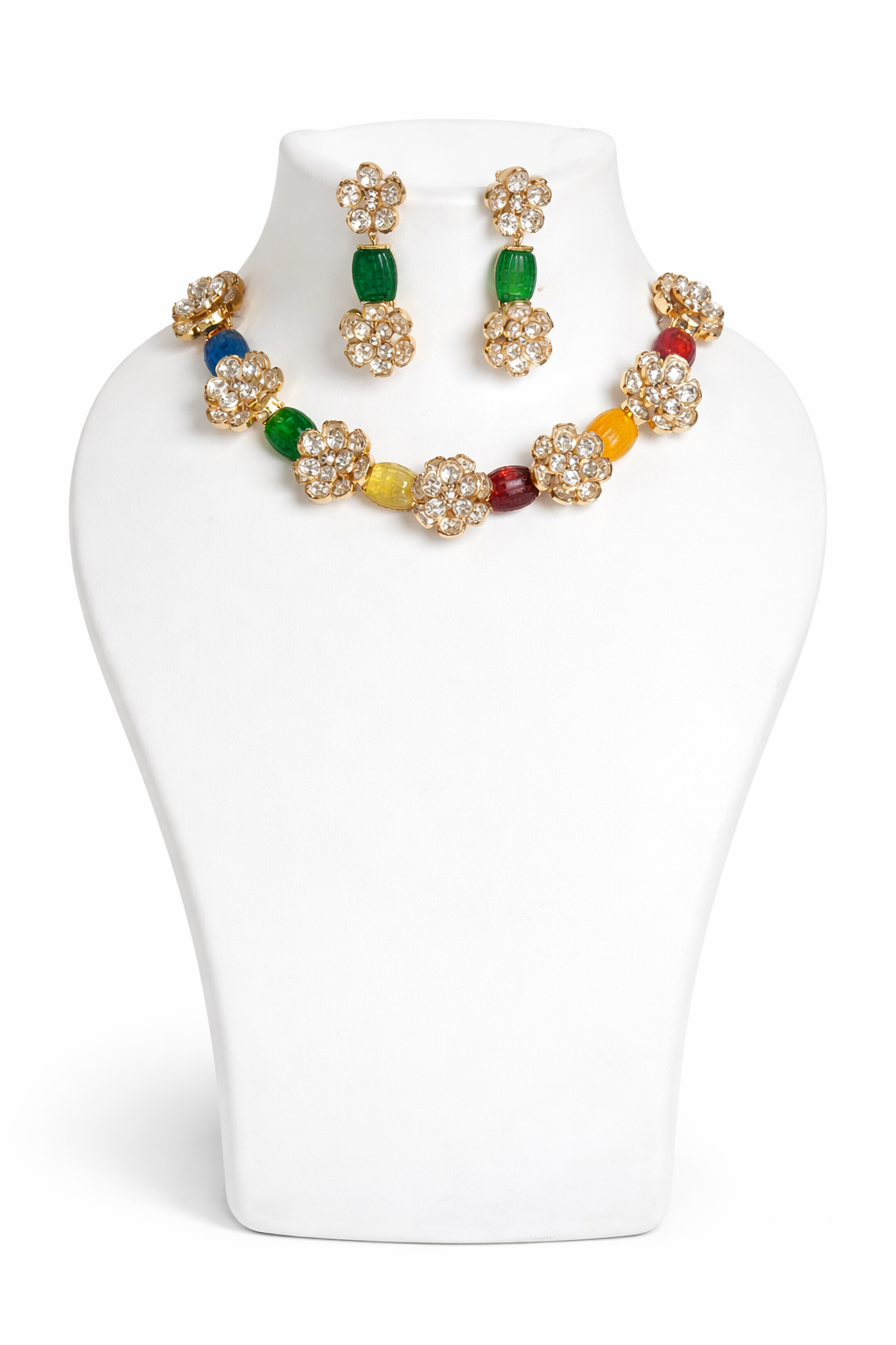 Navratna Bloom Necklace Set