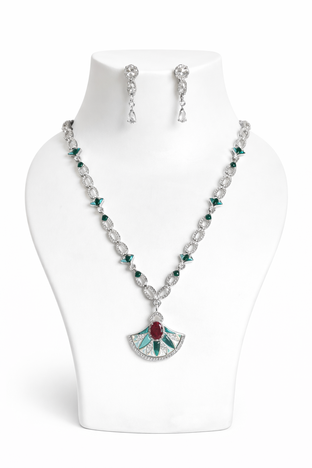 Aria Fan Ruby Pendant Set