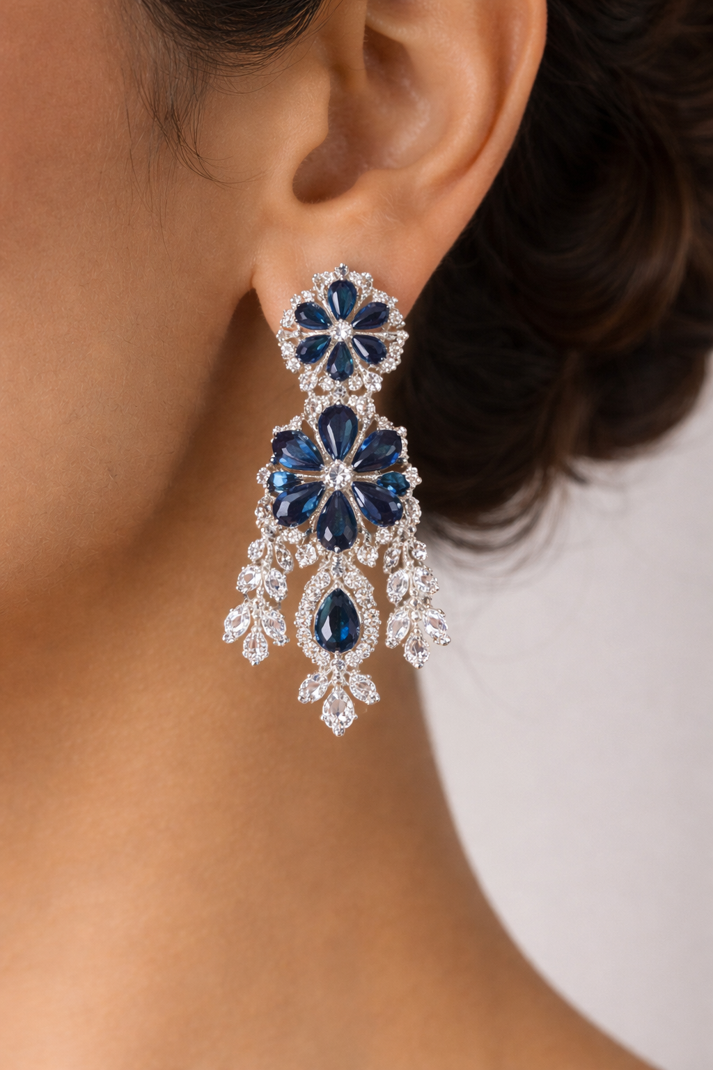 Royal Azure Bloom Necklace Set