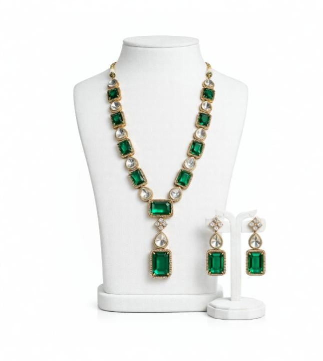 Emerald Royale Statement Necklace Set