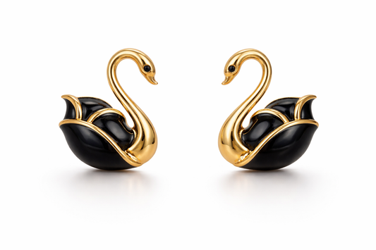 Midnight Swan Noir Earrings