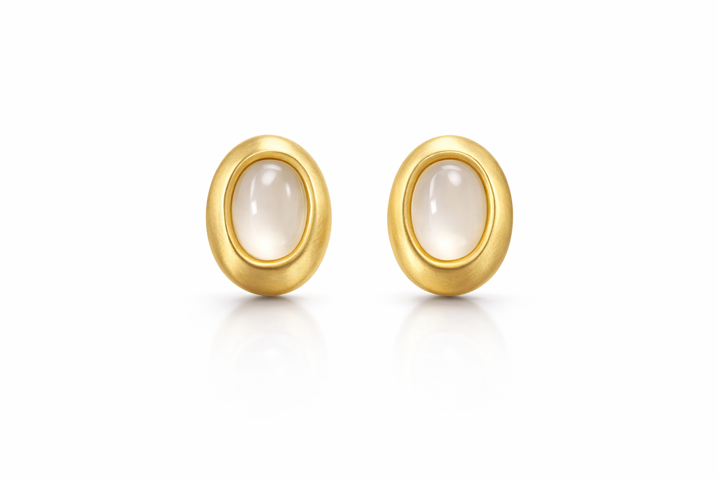 Aurora Oval Moonstone Studs