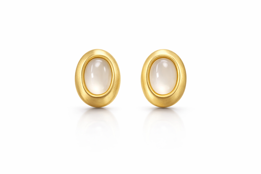 Aurora Oval Moonstone Studs