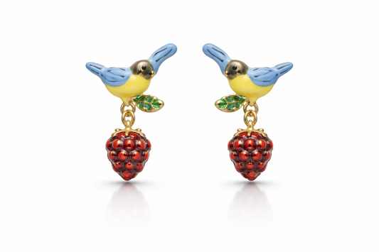 Berry Songbird Drop Earrings