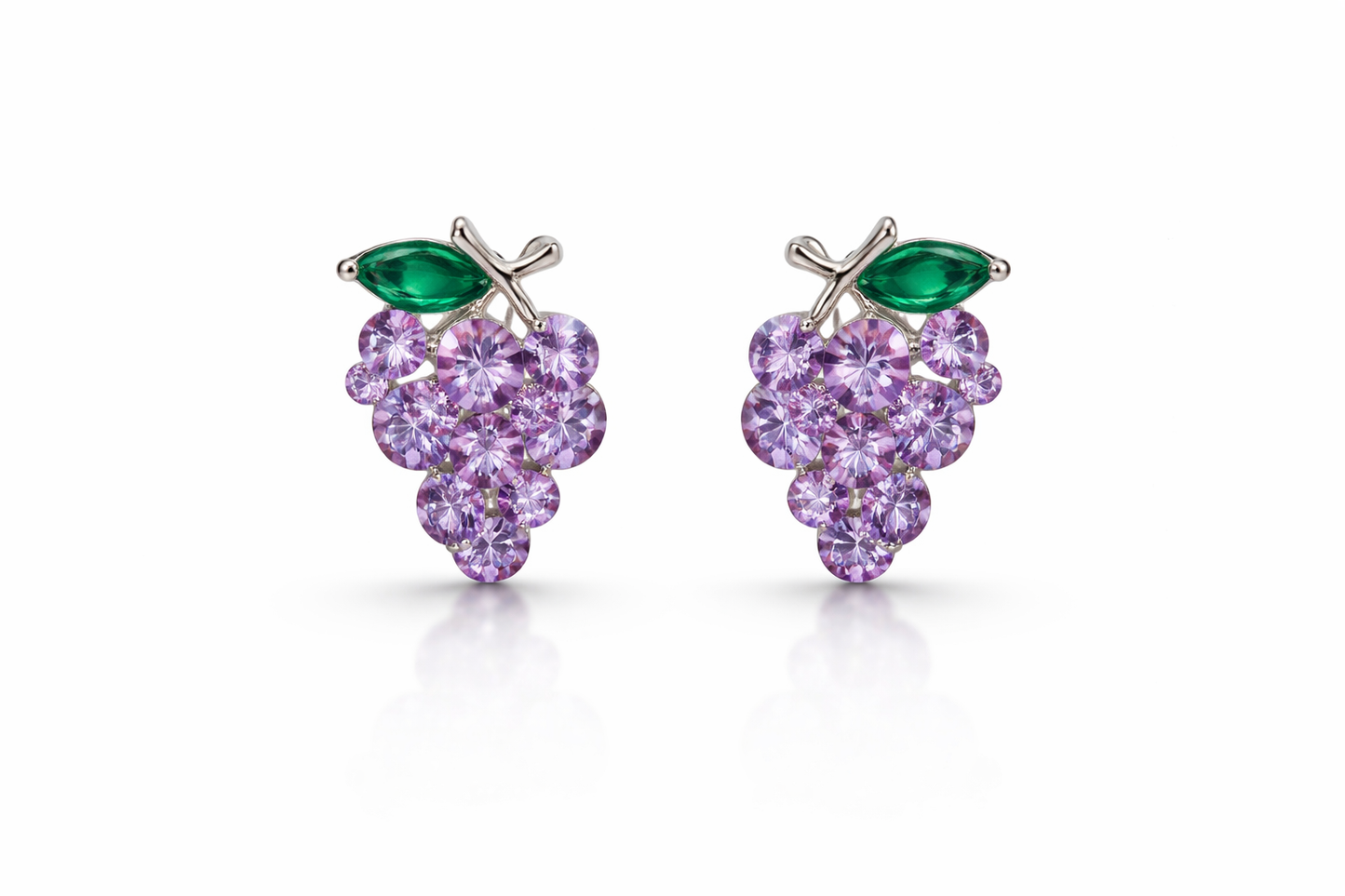 Amethyst Vine Stud Earrings
