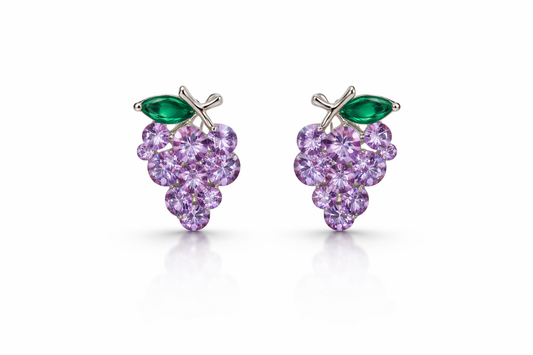 Amethyst Vine Stud Earrings