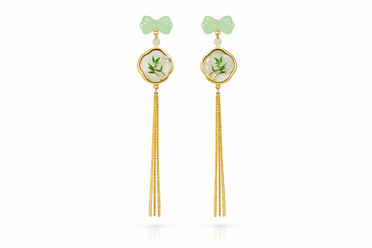 Jade Whisper Tassel Earrings