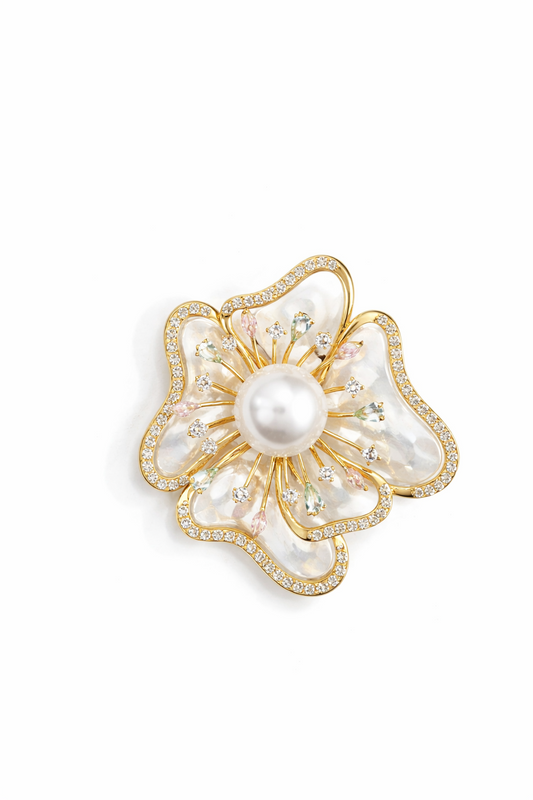 Solara Pearl Bloom Brooch