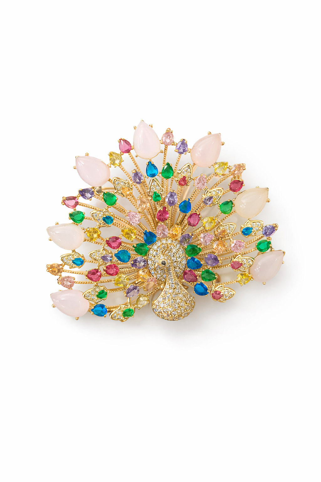 Prismatic Royale Peacock Brooch