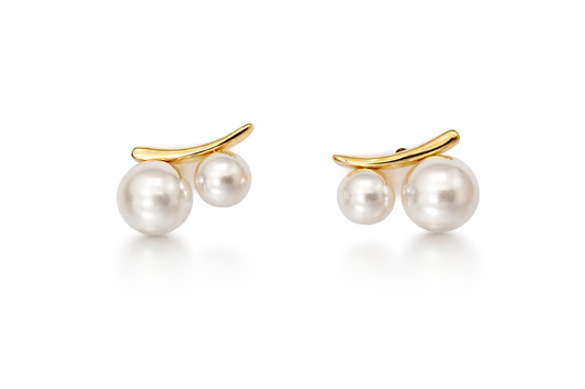 Golden Duet Pearl Earrings