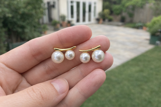 Golden Duet Pearl Earrings
