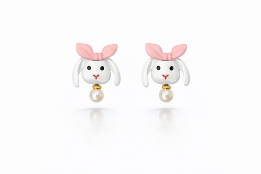 Blush Bunny Pearl Earrings