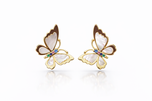 Aurora Pearl Butterfly Earrings