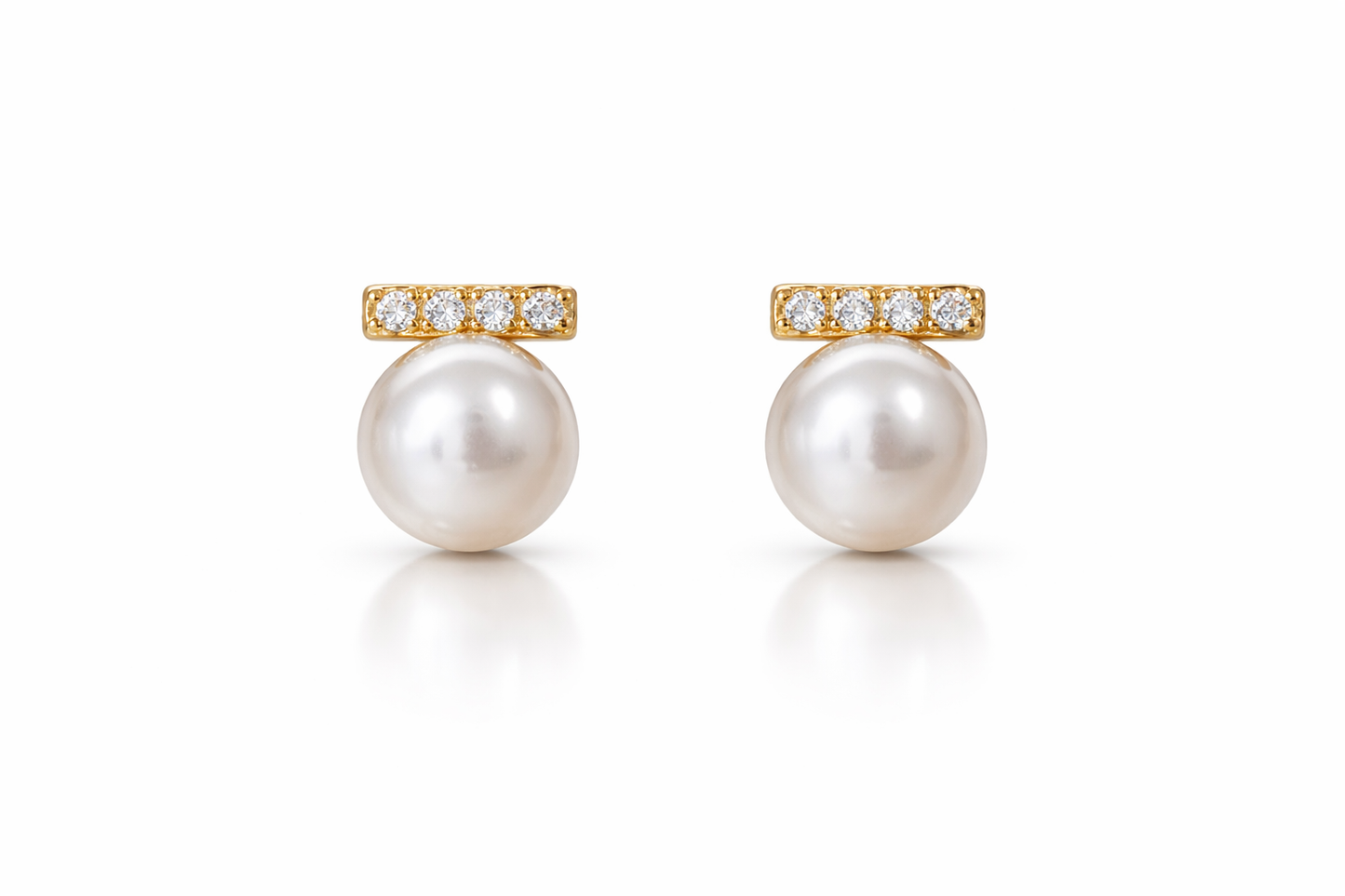 Celeste Pearl Bar Studs