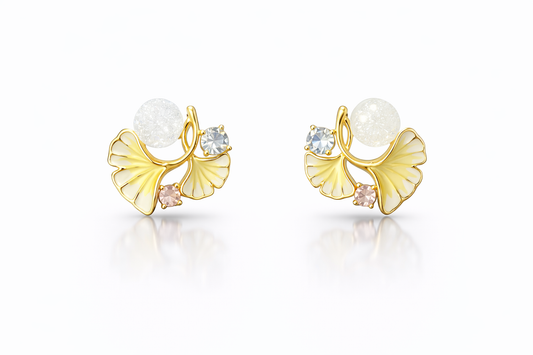 Aurora Ginkgo Bloom Studs