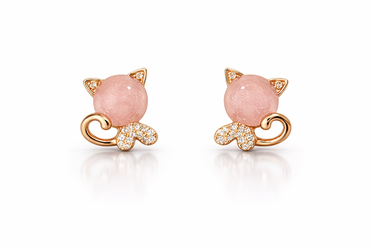 Blush Kitty Spark Studs