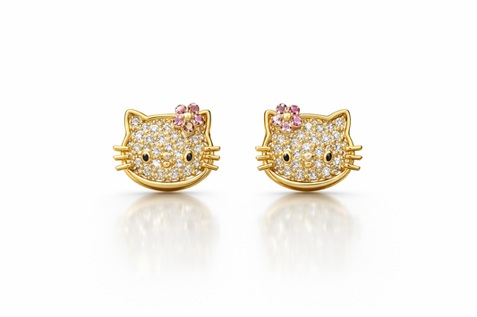 Luna Kitty Pavé Studs