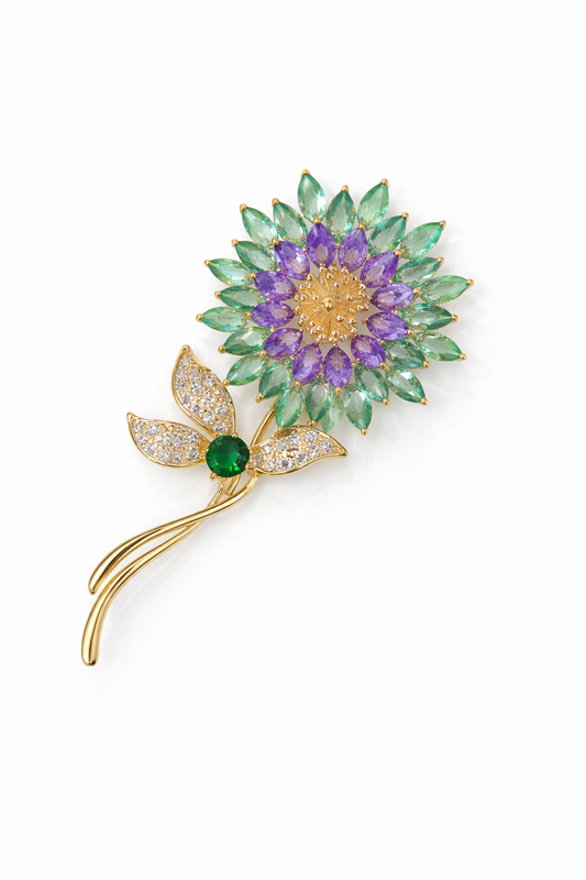 Emerald Bloom Statement Brooch