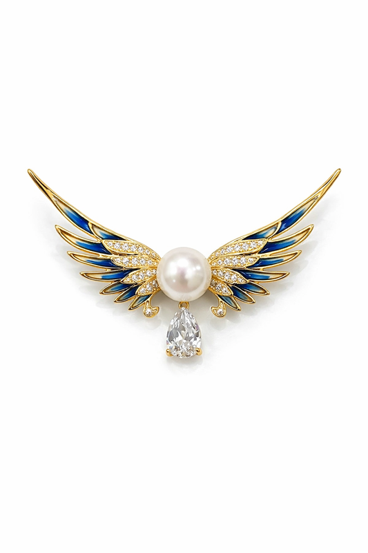 Celestial Wing Pearl Brooch