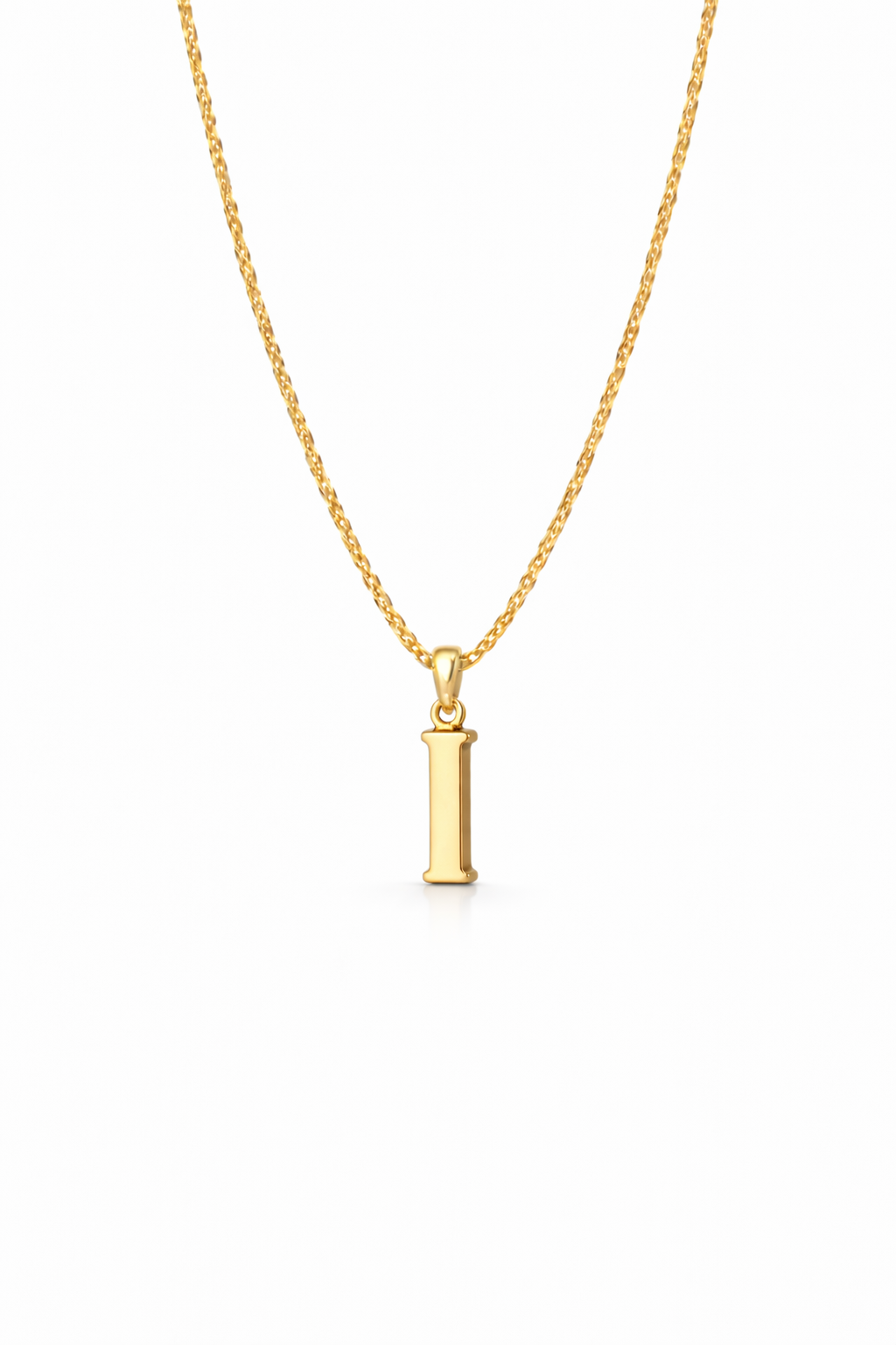 Golden Initial “I” Pendant Necklace