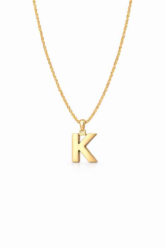 Golden Initial “K” Pendant Necklace