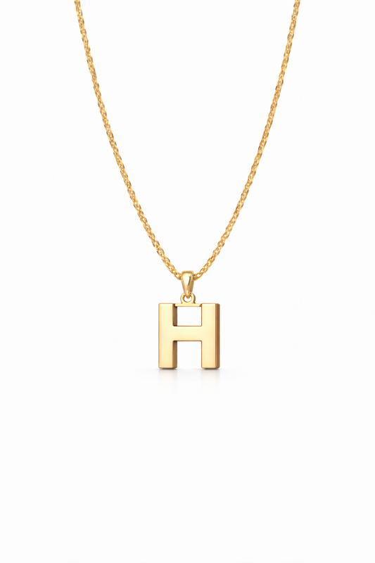 Golden Initial “H” Pendant Necklace