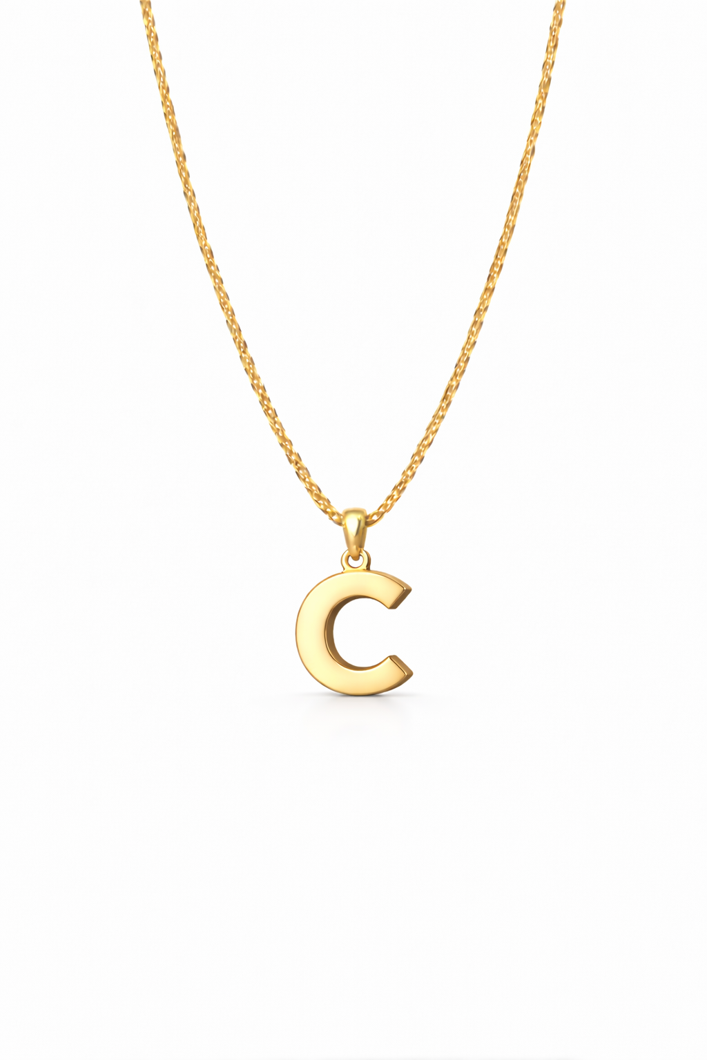 Golden Initial “C” Pendant Necklace
