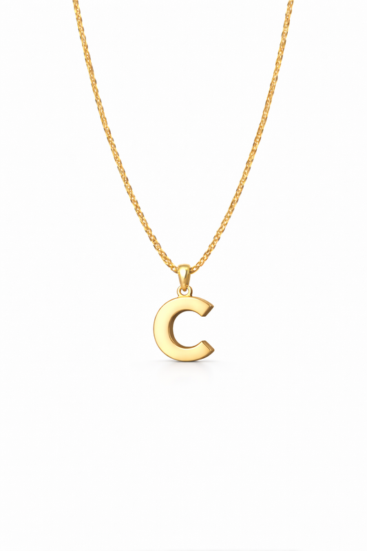 Golden Initial “C” Pendant Necklace