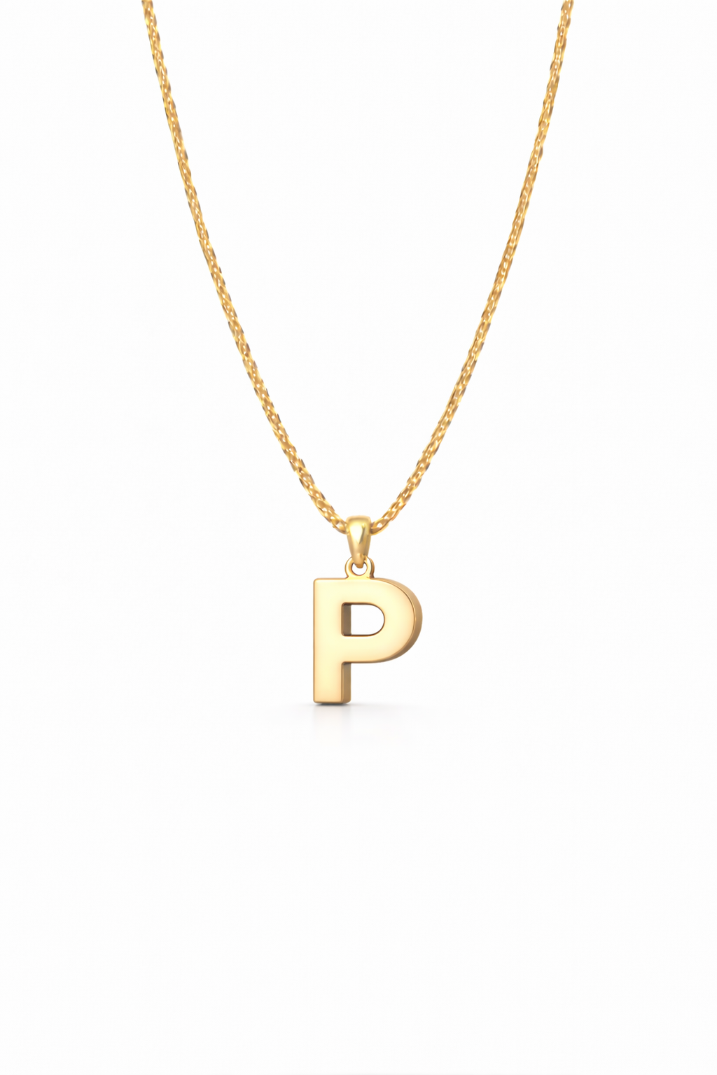 Golden Initial “P” Pendant Necklace