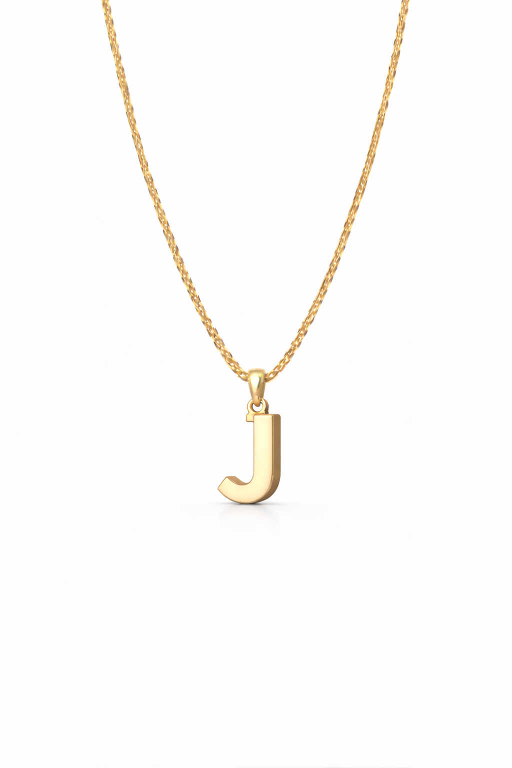 Golden Initial “J” Pendant Necklace