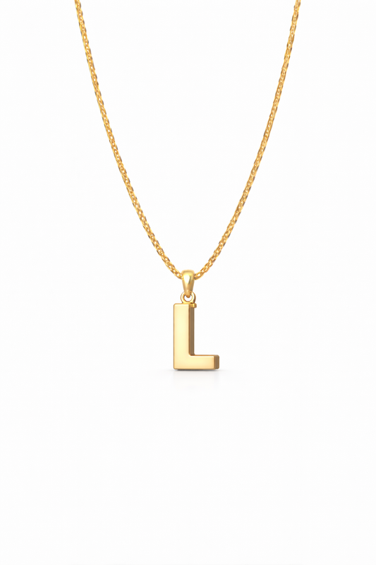 Golden Initial “L” Pendant Necklace