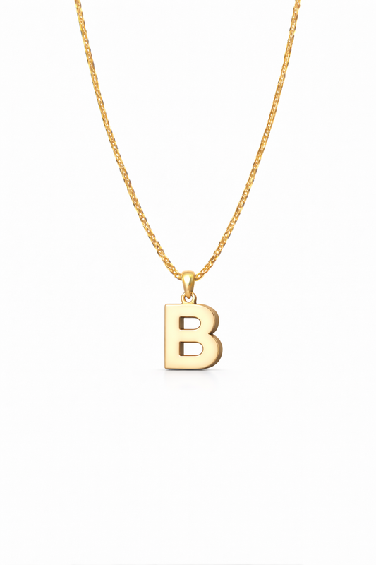 Golden Initial “B” Pendant Necklace