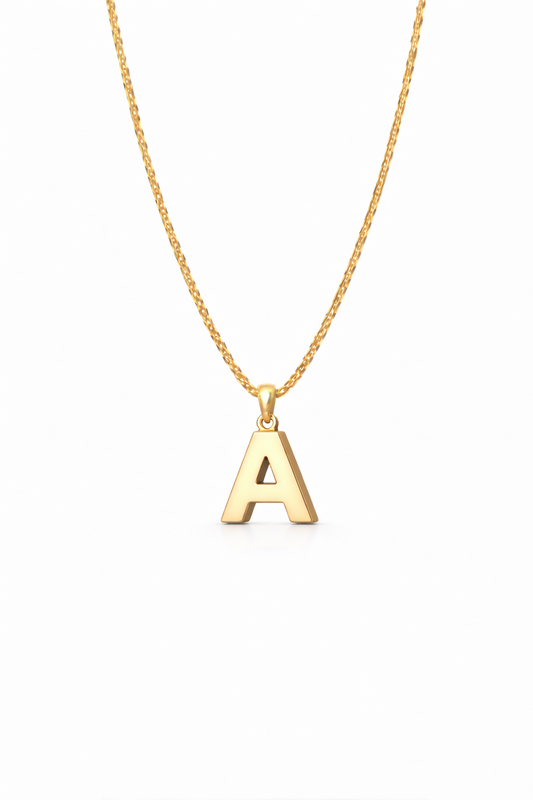Golden Initial “A” Pendant Necklace
