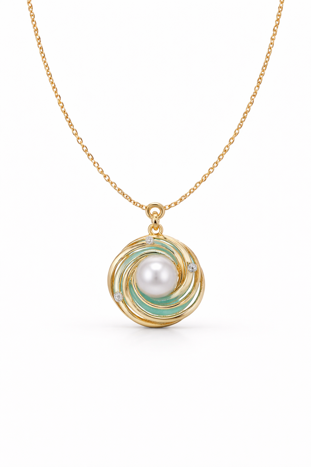 Celestial Pearl Orbit Necklace