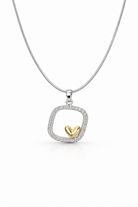 Golden Heart Halo Necklace