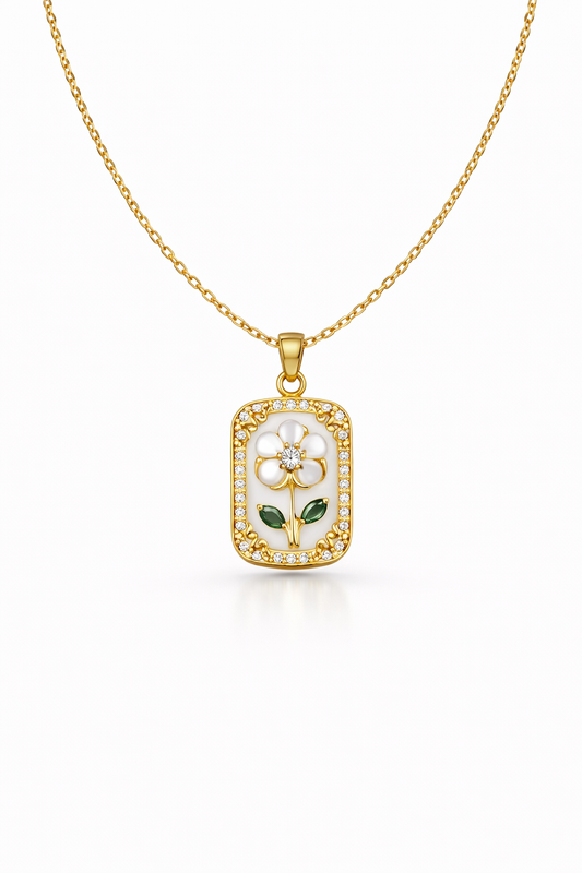 Golden Blossom Pearl Pendant