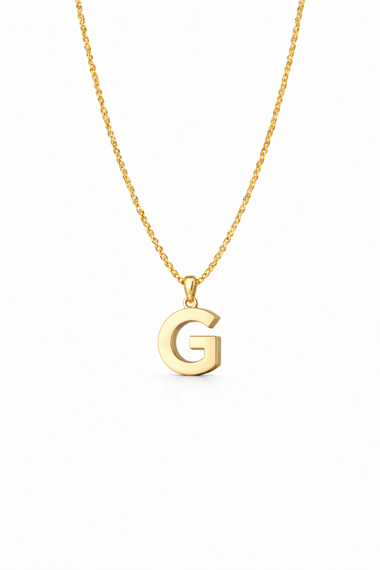 Golden Initial “G” Pendant Necklace