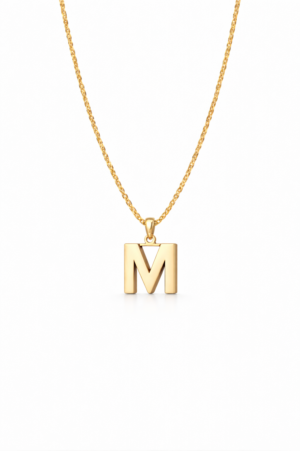 Golden Initial “M” Pendant Necklace