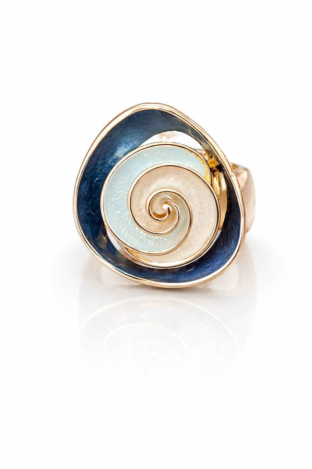 Ocean Whisper Spiral Ring